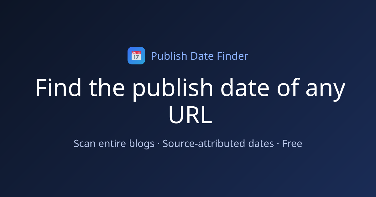 URL Date Extractor | Find Published & Modified Dates